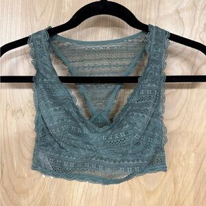 Victoria’s Secret Sage Green Lace Racerback Pullover Bralette ~ Women’s Size S